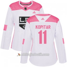 Dame Ishockey Los Angeles Kings Tröja Anze Kopitar 11 Adidas 2017-2018 Vit Rosa Fashion Authentic
